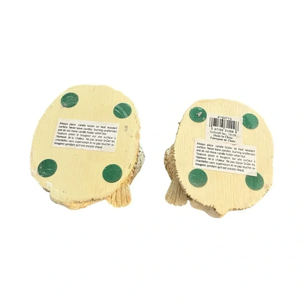 Vintage Giftcraft Pheasant Grapes Candle Holders for Tapers PAIR